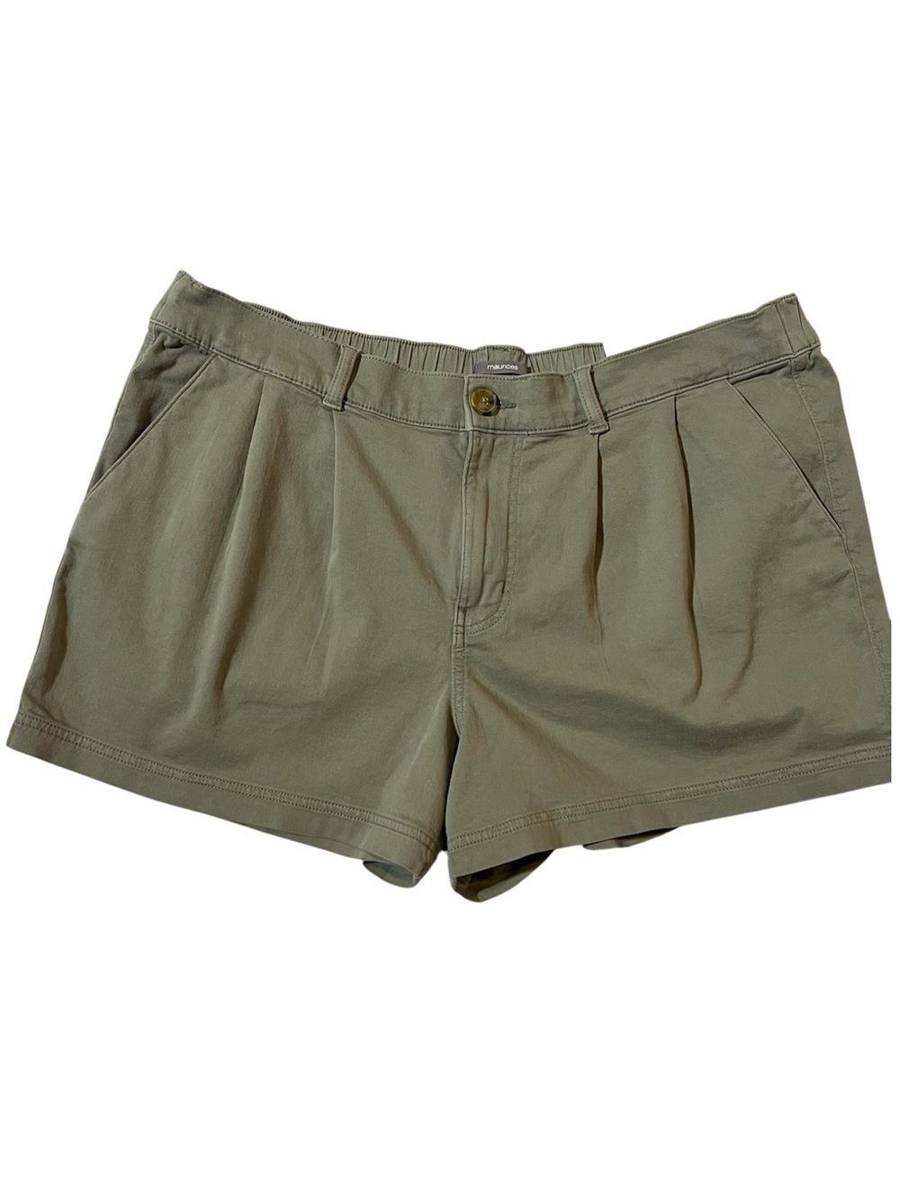 Maurices Shorts Pleated Women’s Size 18 Casual Olive Green NEW NWT